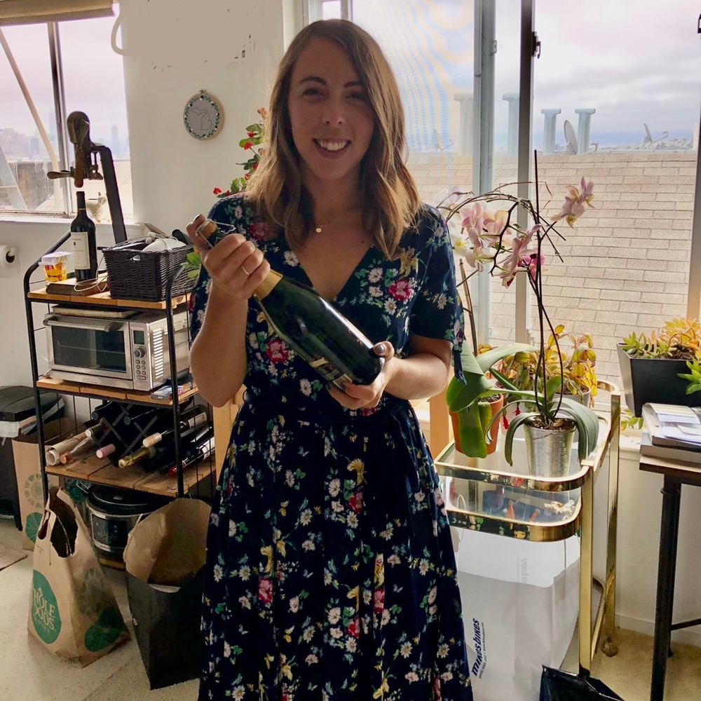 Gap Navy Floral Midi Dress